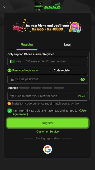 666A APK Login